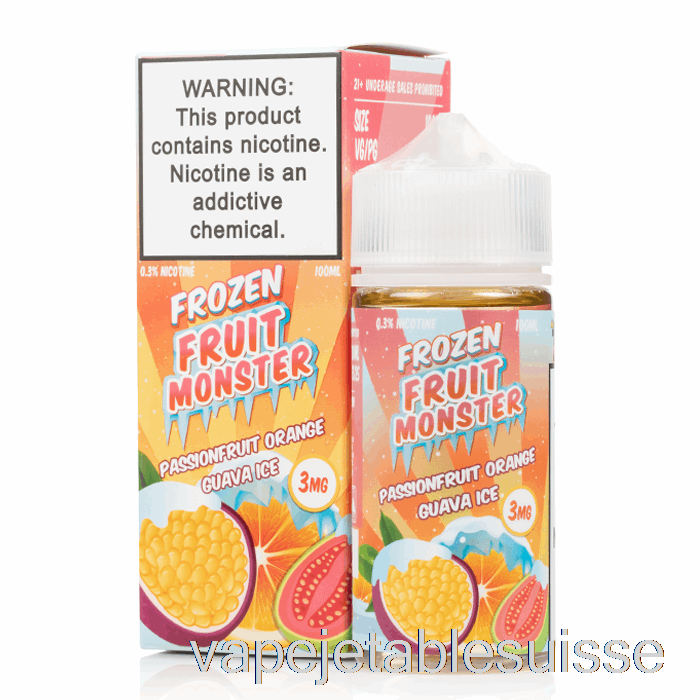 Vape Suisse Ice Fruit De La Passion Goyave Orange - Monstre De Fruits Surgelés - 100ml 3mg
